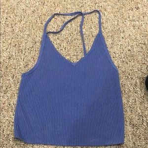 Blue cropped tank top